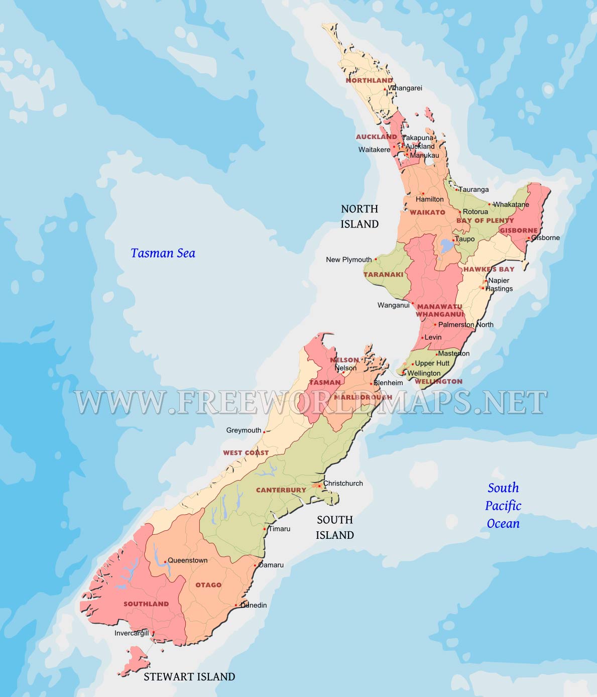 Image result for map of new zealand